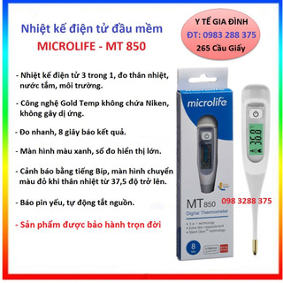 BẢO HÀNH TRỌN ĐỜI - Nhiệt kế điện tử đầu mềm Microlife MT 850