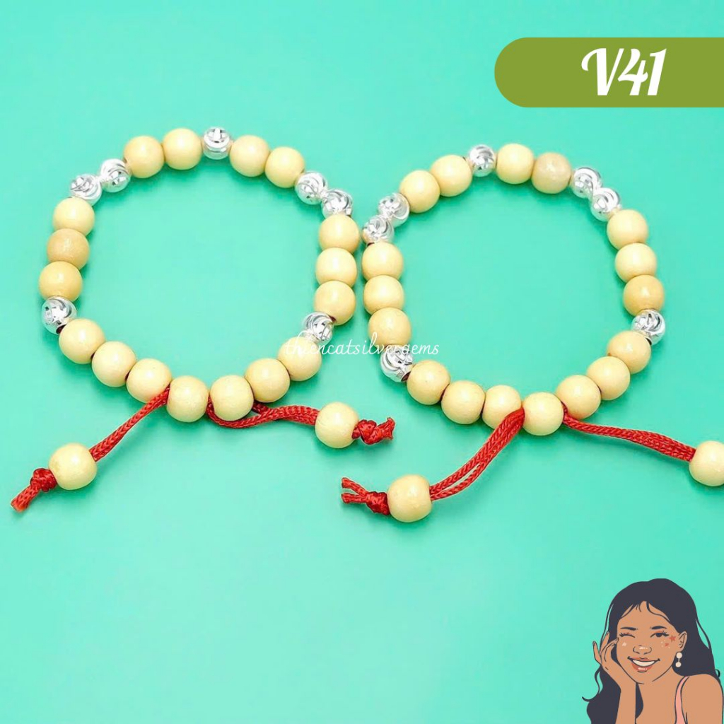 V41 Vòng dâu tằm trừ tà cho bé Bạc thật nguyên chất Thiên Cát