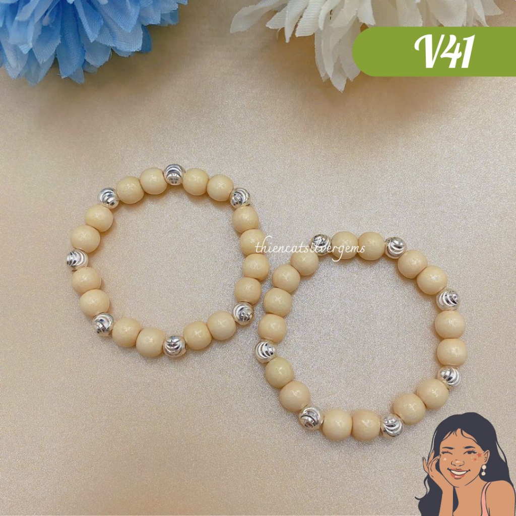 V41 Vòng dâu tằm trừ tà cho bé Bạc thật nguyên chất Thiên Cát