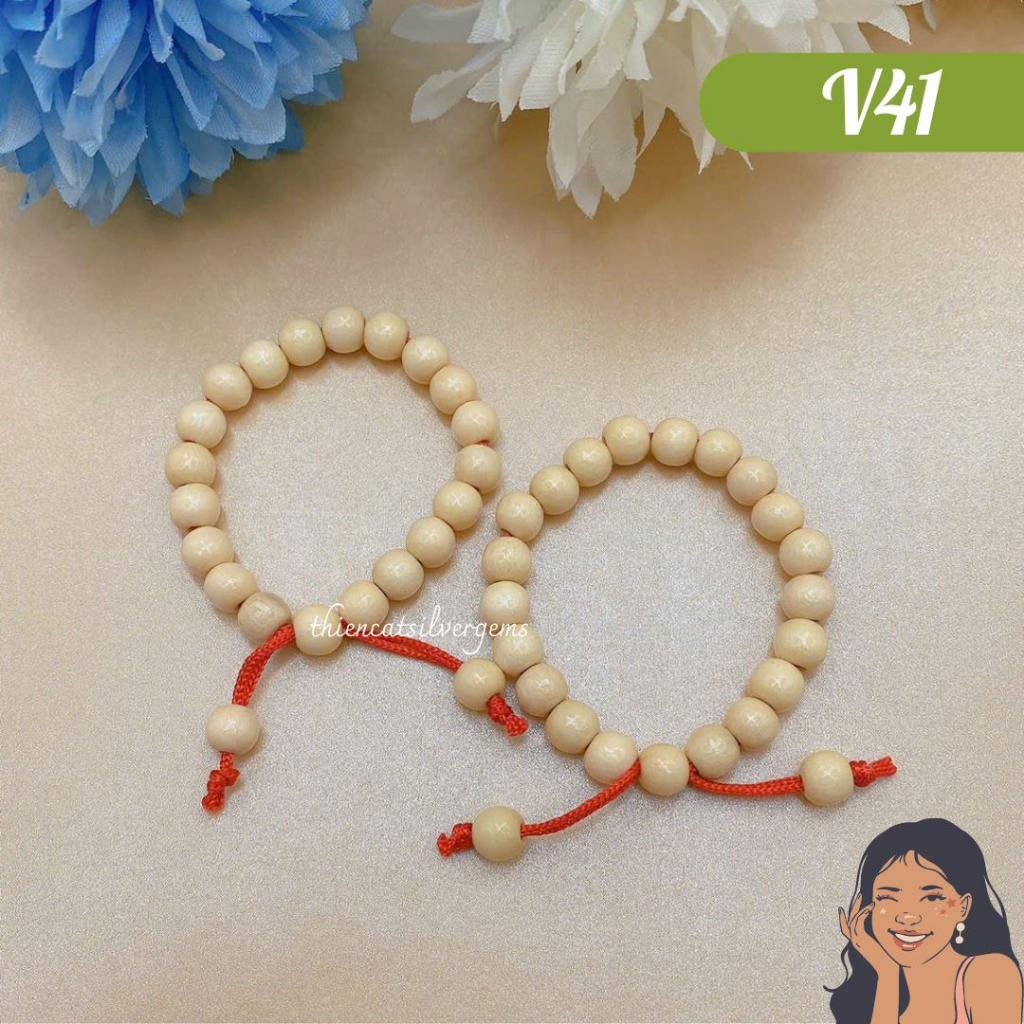 V41 Vòng dâu tằm trừ tà cho bé Bạc thật nguyên chất Thiên Cát