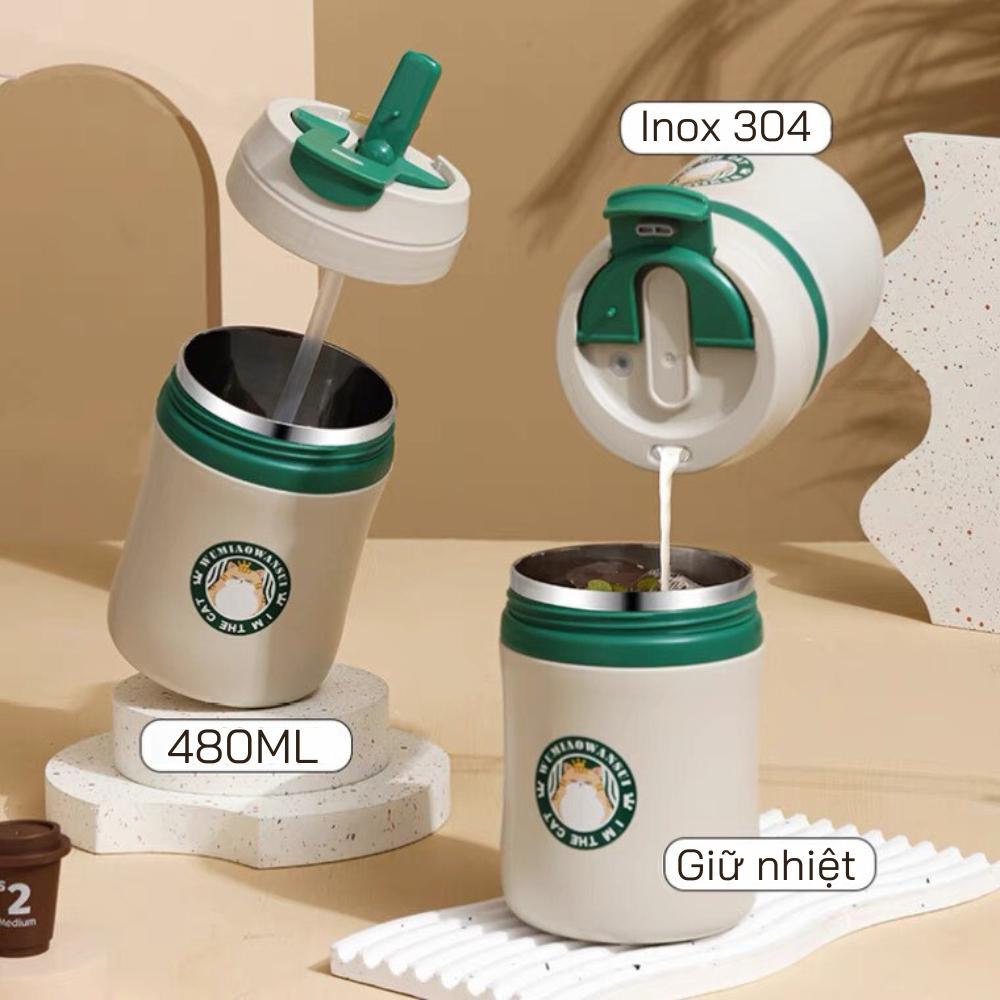 Ca nấu mì Starbucks dung tích 1.2L sôi nhanh - Chiên, rán, nấu lẩu đa năng