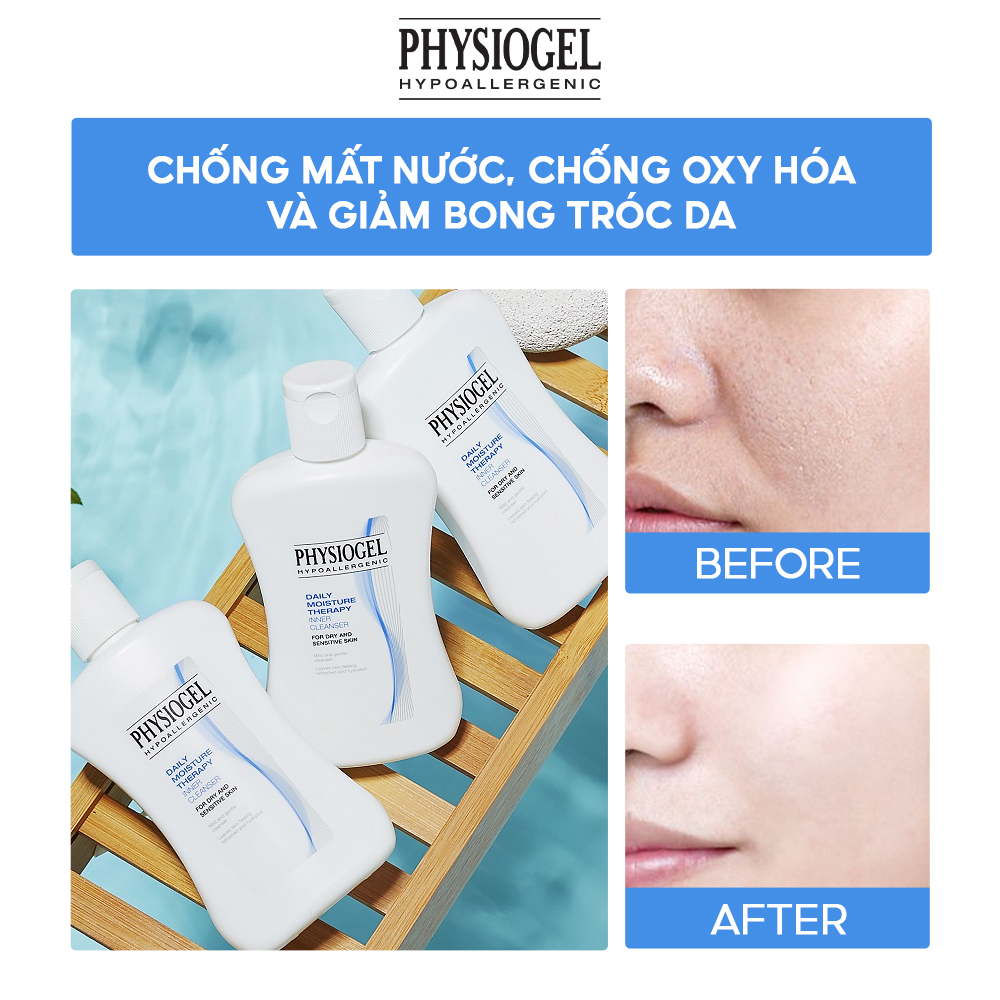 Sữa Rửa Mặt Physiogel Daily Moisture Therapy DERMO-CLEANSER Dành Cho Da Khô Và Nhạy Cảm 150ml & 500ml