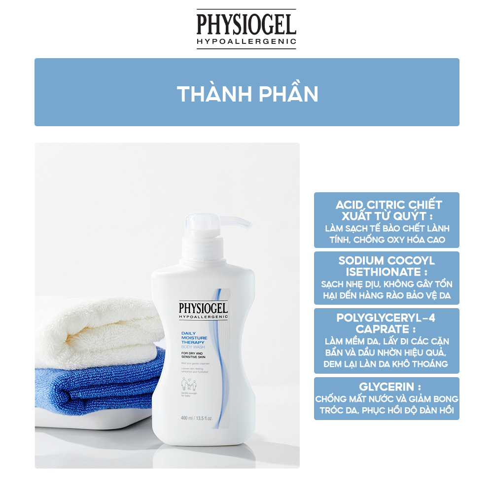 Sữa Tắm Dịu Nhẹ Dành cho Da Khô Và Nhạy Cảm Physiogel Daily Moisture Therapy Body Wash 400ml