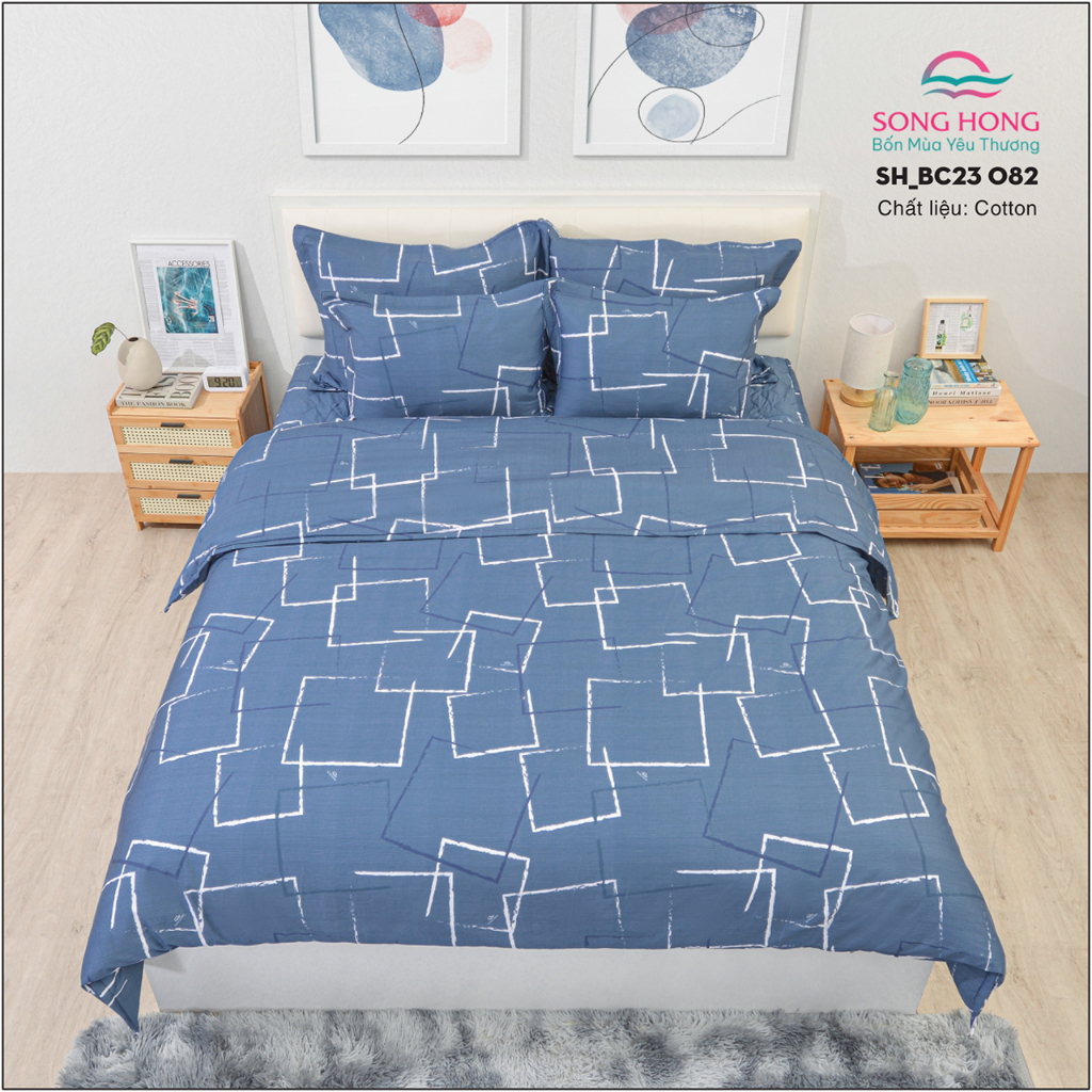 ✔ Bộ Ga Gối KC 1m6x2m (Ga Không Chần) - Chất Cotton - Sông Hồng Chính Hãng- Mẫu mã chất lượng bền đẹp.