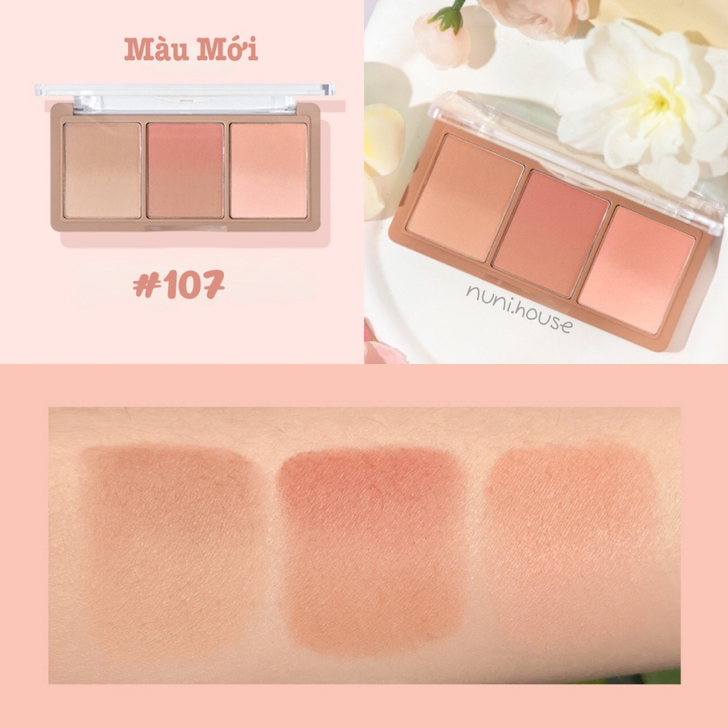 Phấn Má 3 Ô Màu HOLD LIVE SECRET GARDEN BLUSH HL461 Chất Phấn Mịn Lì, Dễ Tán Lên Màu Chuẩn Phong Cách Make-up Nàng Thơ