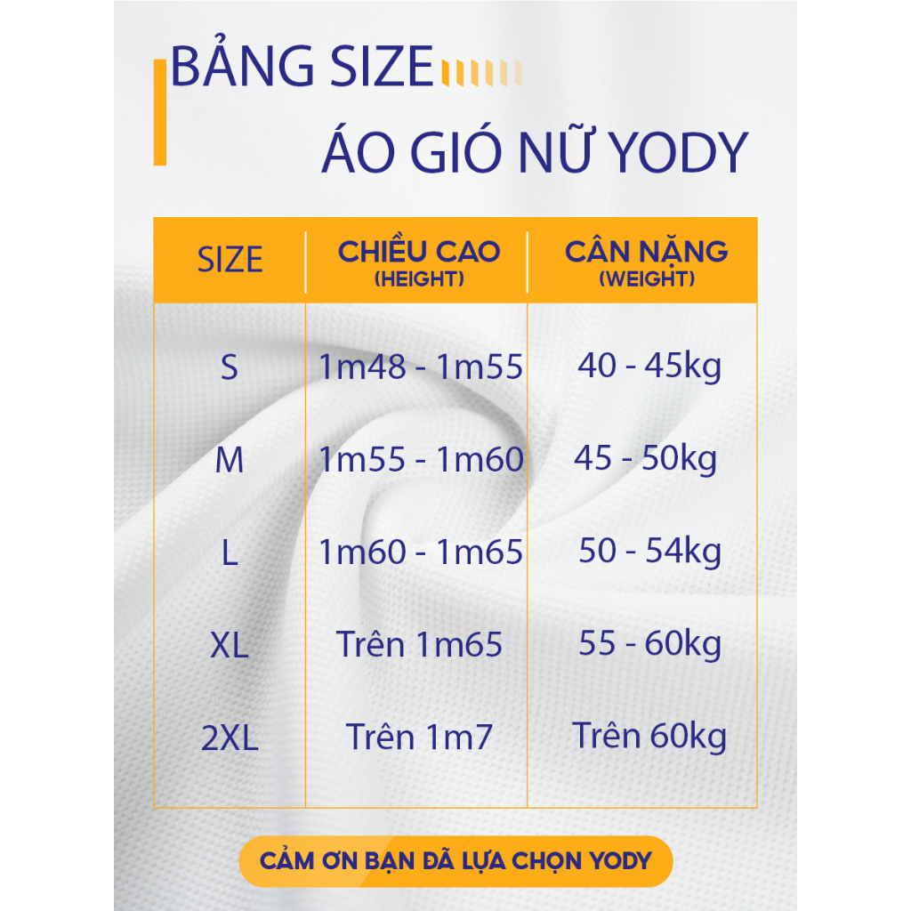 Áo khoác gió nữ chính hãng YODY thông minh dễ gấp gọn cản gió, chống thấm, cản bụi AKN5042