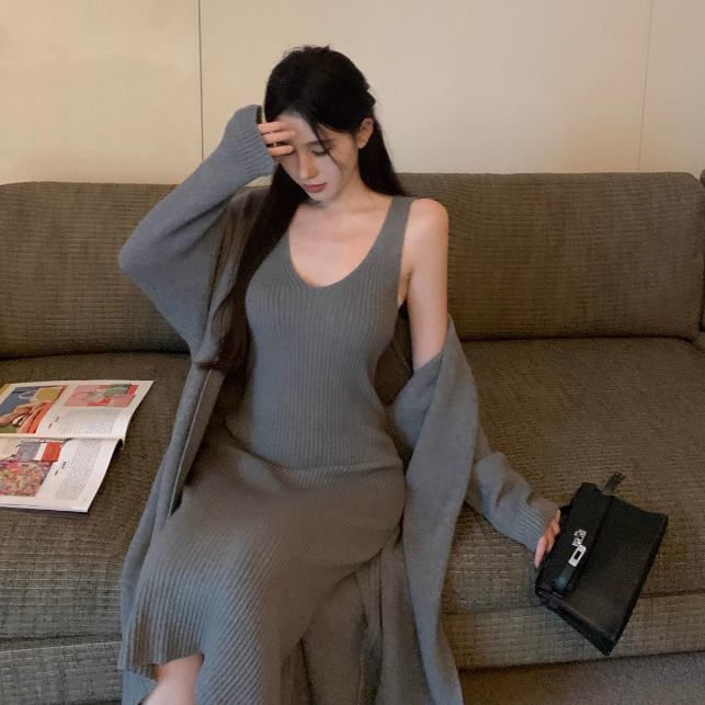 𝟮𝟮.𝗦𝘁𝘂𝗱𝗶𝗼𝗼 ~ Set váy len body nữ set váy len ôm body và áo cadigan dài cho nữ sang chảnh tiểu thư chất len mịn