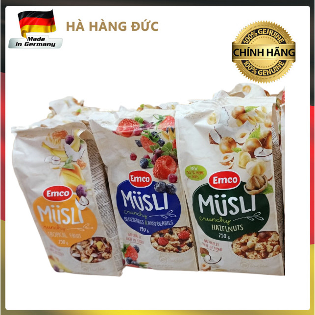 Ngũ cốc Emco Musli Crunchy 750g, Ngũ cốc giòn dinh dưỡng Emco Musli 750g