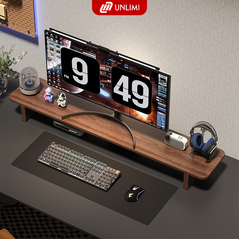 Kệ để màn hình máy tính decor góc làm việc chất liệu gỗ MDF phủ melamin thương hiệu UNLIMI - GA28
