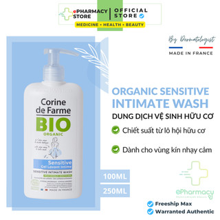 Gel vệ sinh phụ nữ Corine de Farme BIO Organic Intimate Gel Sensitive 250ml