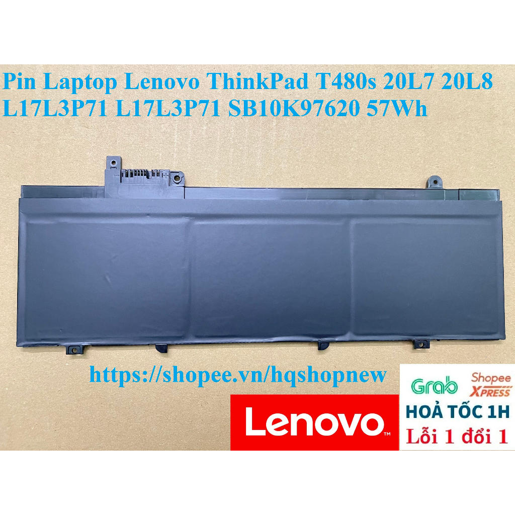 ⚡️ Pin Laptop Lenovo ThinkPad T480s 20L7 20L8 L17L3P71 L17L3P71 SB10K97620 57Wh