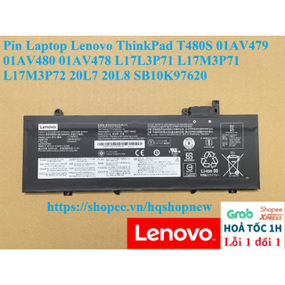 ⚡️ Pin Laptop Lenovo ThinkPad T480S 01AV479 01AV480 01AV478 L17L3P71 L17M3P71 L17M3P72 20L7 20L8 SB10K97620