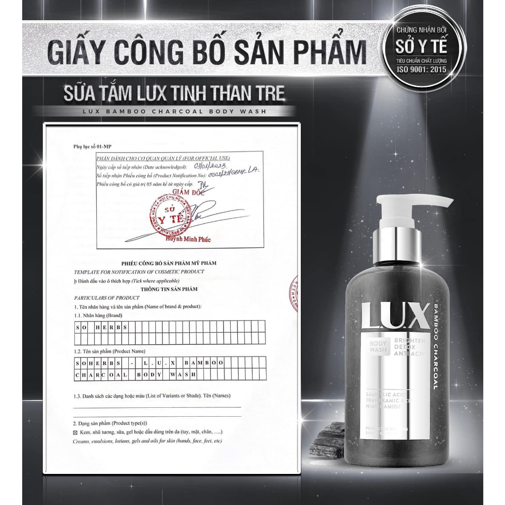 Sữa Tắm Lux Tinh Chất Than Tre SOHERBS 250ml