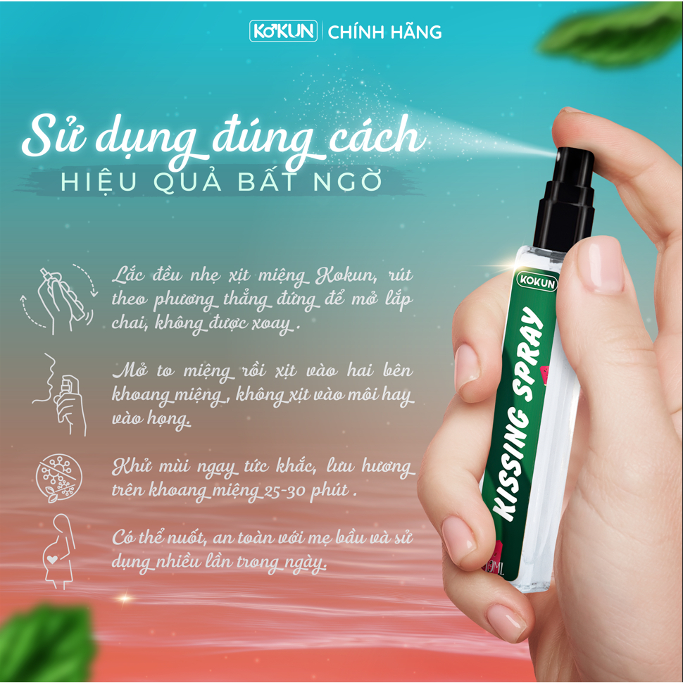 Xịt Thơm Miệng KoKun | Sịt Thơm Miệng 4 Vị Hoa Quả |  Siêu Thơm Mát Ngọt Ngào Mang Lại Nụ Hôn Tươi Mát - KOKUN