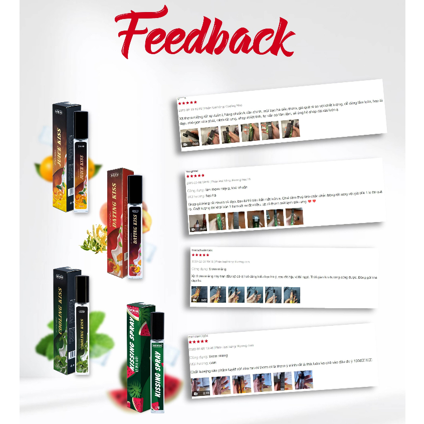 Xịt Thơm Miệng KoKun | Sịt Thơm Miệng 4 Vị Hoa Quả |  Siêu Thơm Mát Ngọt Ngào Mang Lại Nụ Hôn Tươi Mát - KOKUN