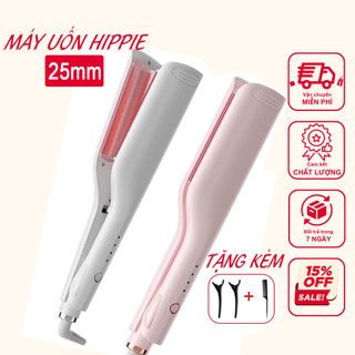 Máy uốn tóc xoăn sóng nước xoăn Hippie, máy dập sóng nước lõi gốm có ion âm bảo vệ tóc