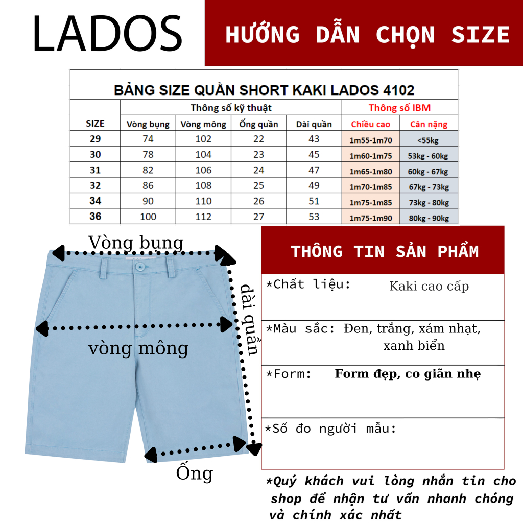 Quần short kaki nam thiết kế đơn giản LADOS - 14102 chất vải dày dặn năng động, chất vải kaki nhiều màu