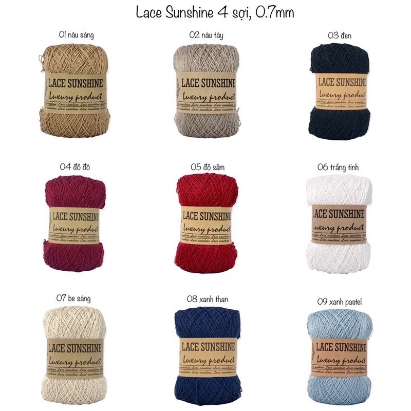 Lace Sunshine 4 sợi - 0.7mm