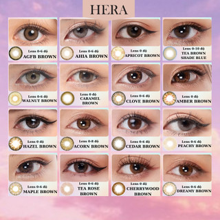 Kính Áp Tròng Hera Lens Nâu Brown Hàn Quốc Dia 14.0 Lens Cận 0.0-6.0 Diop
