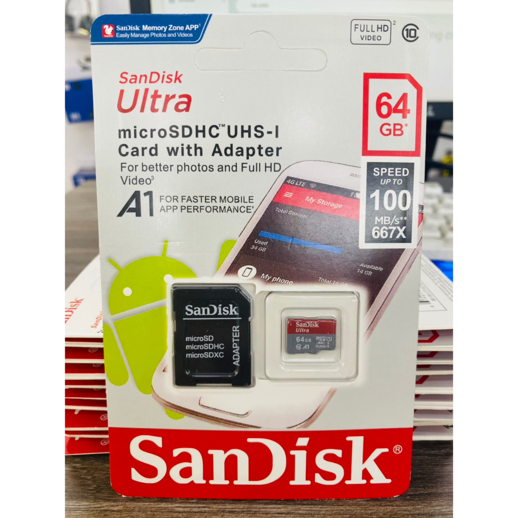 Thẻ Nhớ 64GB/32GB 128GB MicroSDHC Ultra Class 10 Chuyên Dụng Camera Tương Thích Nhiều Thiết Bị