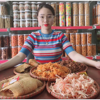 Combo 5 món khô TẶNG 3 QUÀ (Khô gà, khô heo, Mực hấp, Mực Cán, Bò Miếng)