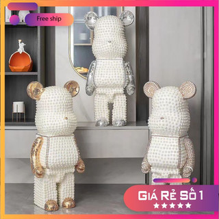 Bearbrick, gấu bearbrick sz to 80cm và sz 50cm , mẫu bling ngọc trai đủ 3 màu bạc, vàng và vàng ánh hồng