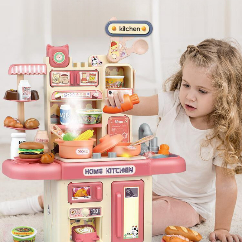 Đồ chơi thông minh nấu ăn bếp đứng 34 chi tiết có đèn nhập vai làm đầu bếp cho bé