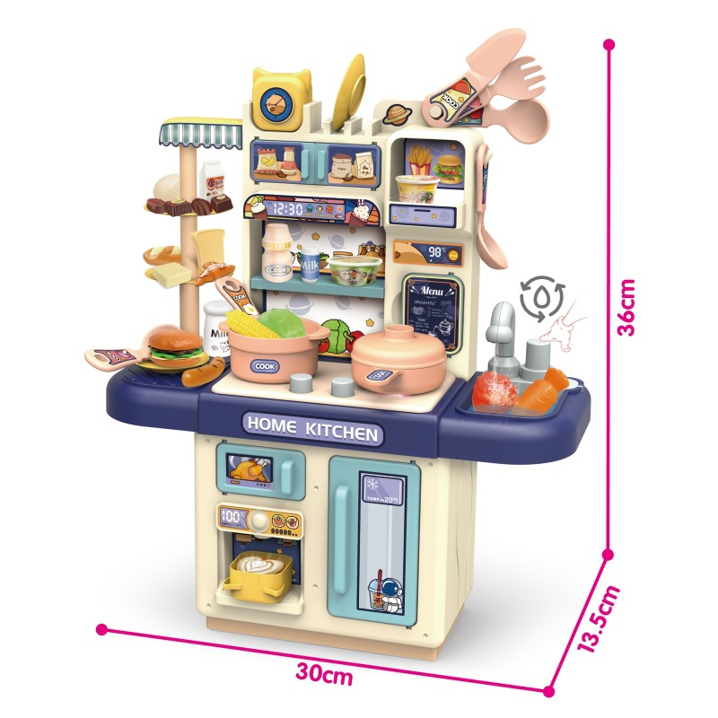 Đồ chơi thông minh nấu ăn bếp đứng 34 chi tiết có đèn nhập vai làm đầu bếp cho bé