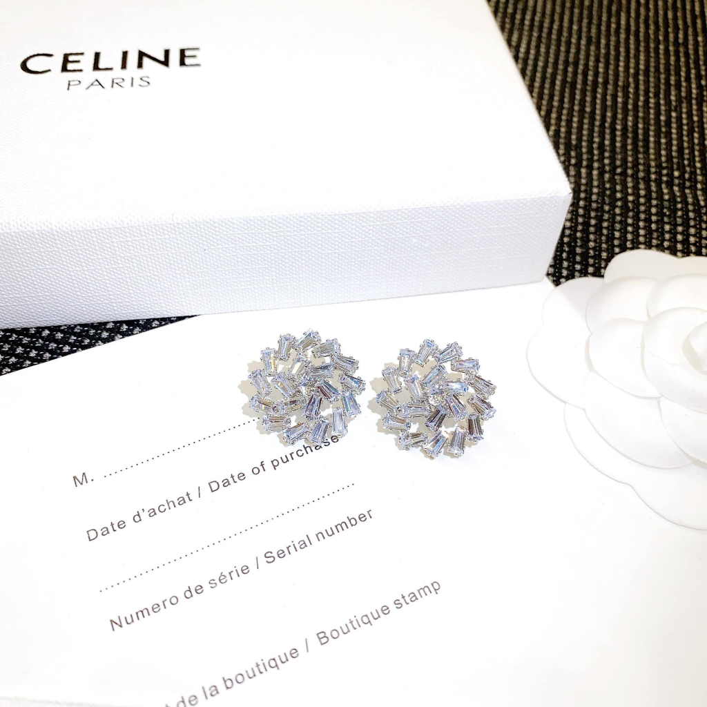 Bông tai nữ đính đá cao cấp phong cách hiện đại sang trọng