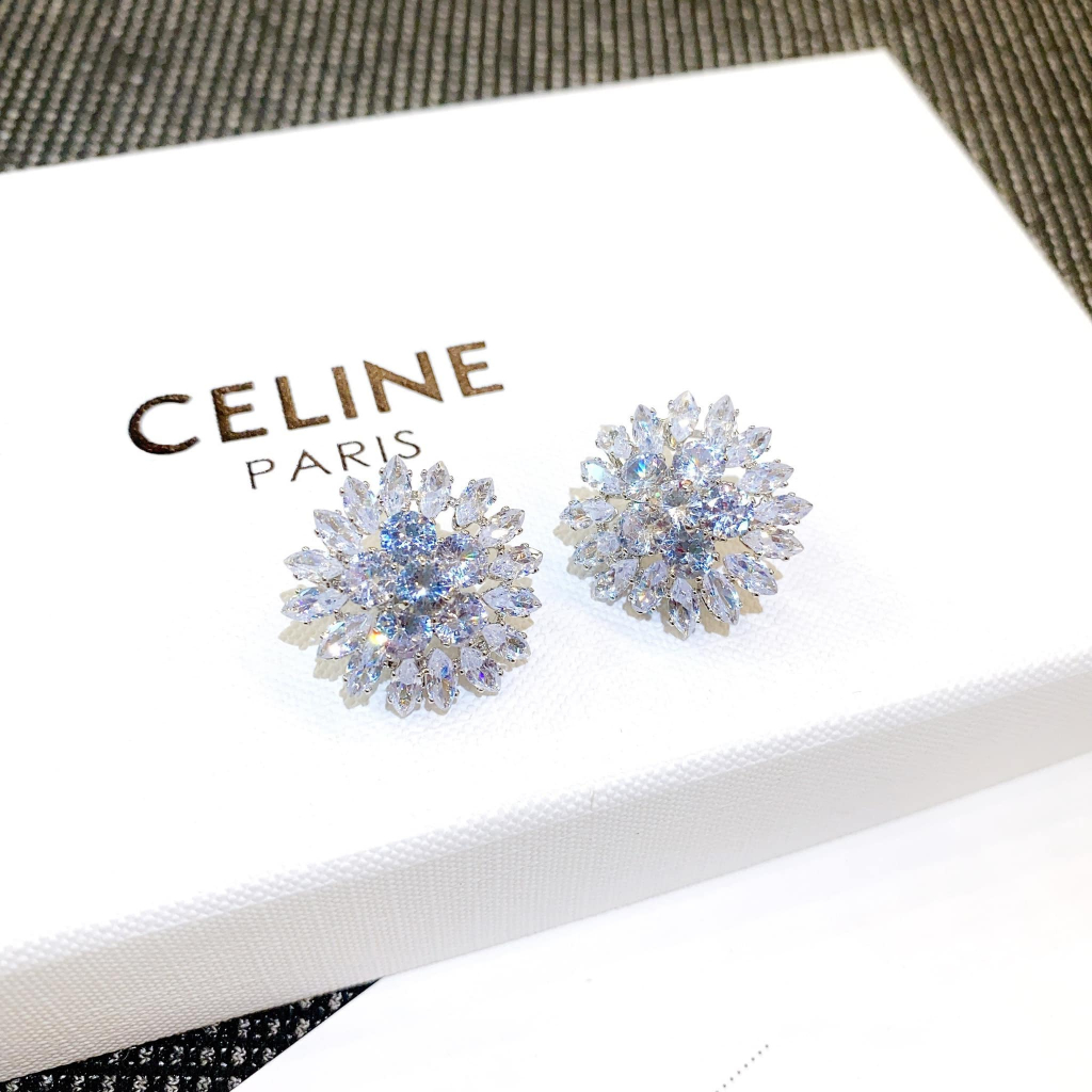 Bông tai nữ đính đá cao cấp phong cách hiện đại sang trọng