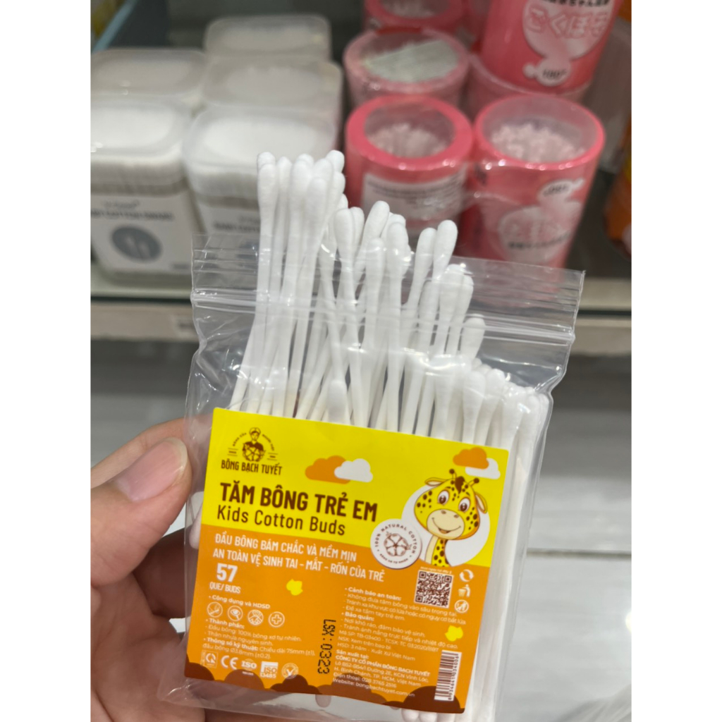 Tăm bông Trẻ Em Merigo 336 que đầu bông nhỏ