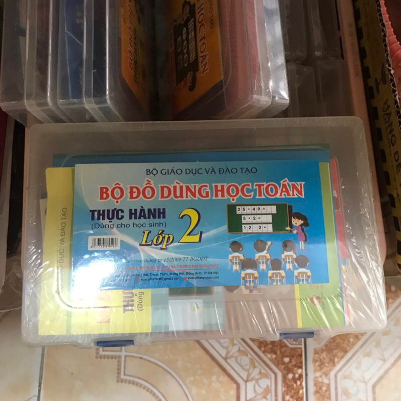 ( Haiminshopnotebook) BỘ ĐỒ DÙNG HỌC TOÁN LỚP 2 ( đồ bên trong bằng giấy cứng ạ)