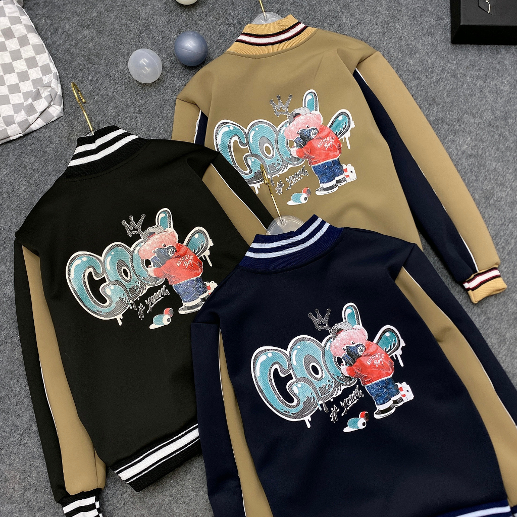 Áo khoác bomber bé trai, bé gái 18-54kg, áo khoác thu đông cho bé, áo rét bá trai, bé gái