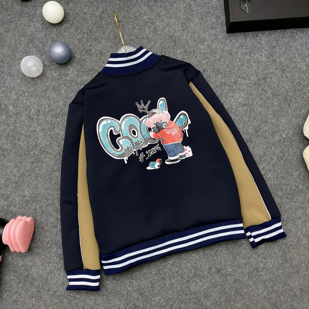 Áo khoác bomber bé trai, bé gái 18-54kg, áo khoác thu đông cho bé, áo rét bá trai, bé gái