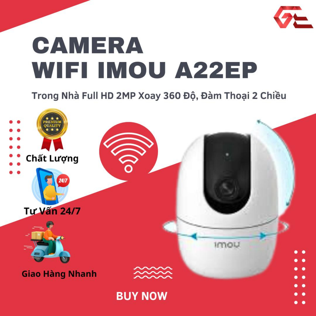 Camera Wifi Imou A22EP Trong Nhà Full HD 2MP Xoay 360 Độ, Đàm Thoại 2 Chiều