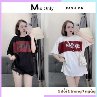 Áo thun phối bò nữ chất cotton 3158 đẹp, áo phông rộng nữ mẫu mới cá tính