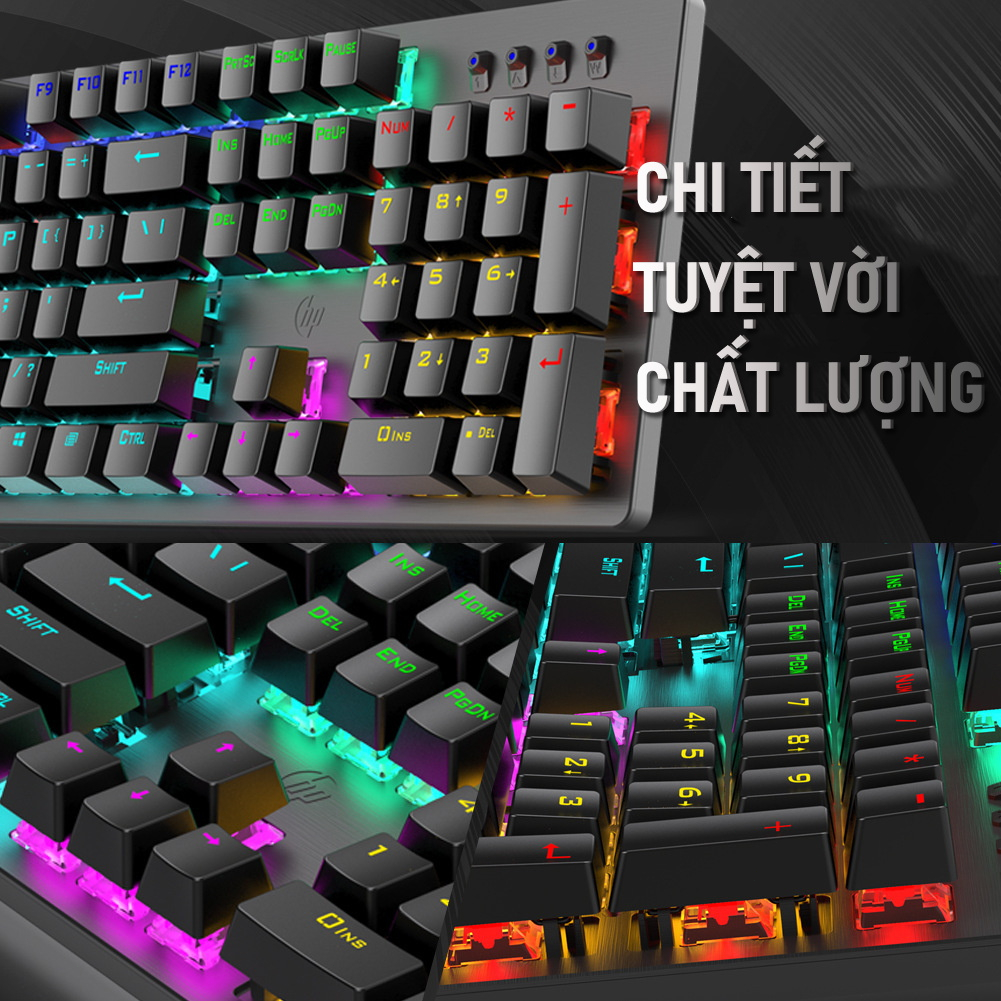 Bàn Phím Cơ Gaming 104 Phím Kết Nối Có Dây Trục Màu Xanh Lá Phím Gõ Êm Led Rainbow Nhiều Chế Độ