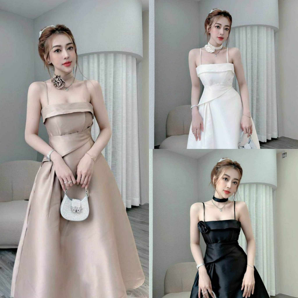 Đầm nữ xòe xếp ly dáng xòe sang trọng thích hợp đi chơi, dự tiệc