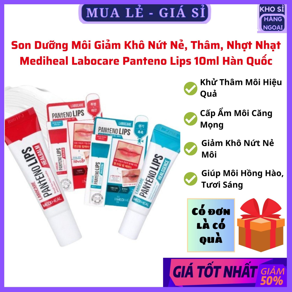 Son Dưỡng môi cho môi khô nứt nẻ, thâm, nhợt nhạt Mediheal Labocare Panteno Lips 10ml Hàn Quốc khosihangngoai
