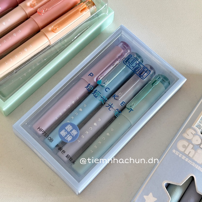 SET 4 BÚT HIGHLIGHT POCKET CAO CẤP  - tiệm nhà chun