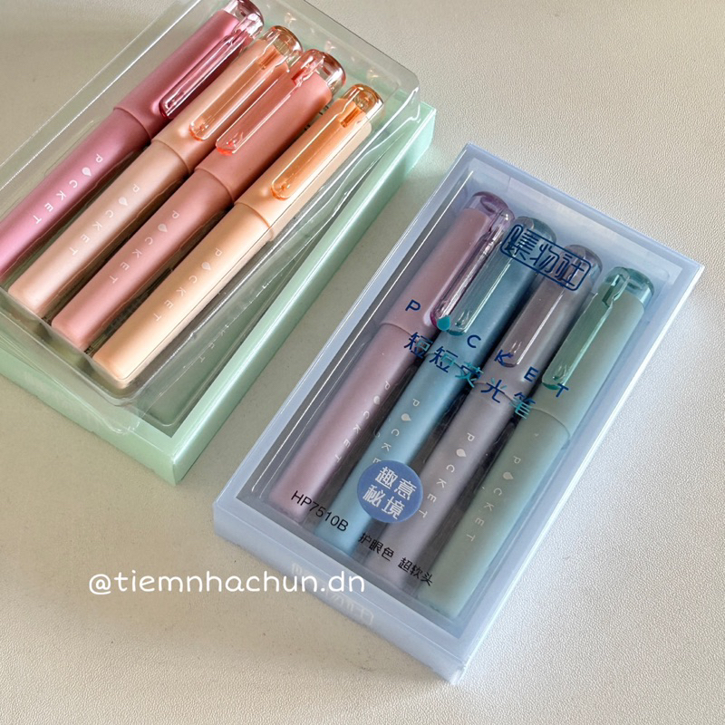 SET 4 BÚT HIGHLIGHT POCKET CAO CẤP  - tiệm nhà chun