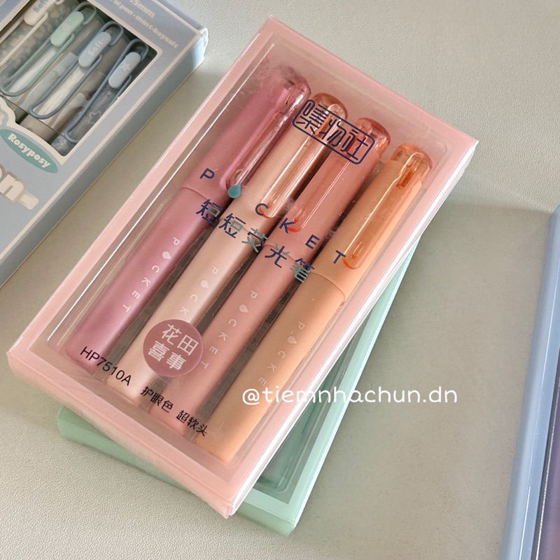 SET 4 BÚT HIGHLIGHT POCKET CAO CẤP  - tiệm nhà chun