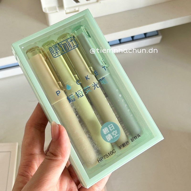 SET 4 BÚT HIGHLIGHT POCKET CAO CẤP  - tiệm nhà chun