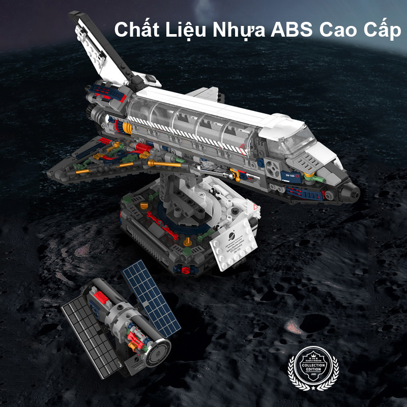 Đồ Chơi Lắp Ráp Kiểu Lego Mô Hình Tàu Vũ Trụ Không Gian Nasa và Trạm Vệ Tinh SpaceShip Galaxy Jaki JK8502 Với 800+PCS