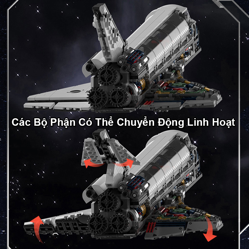 Đồ Chơi Lắp Ráp Kiểu Lego Mô Hình Tàu Vũ Trụ Không Gian Nasa và Trạm Vệ Tinh SpaceShip Galaxy Jaki JK8502 Với 800+PCS