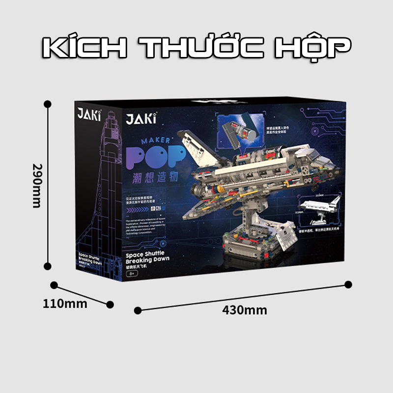 Đồ Chơi Lắp Ráp Kiểu Lego Mô Hình Tàu Vũ Trụ Không Gian Nasa và Trạm Vệ Tinh SpaceShip Galaxy Jaki JK8502 Với 800+PCS