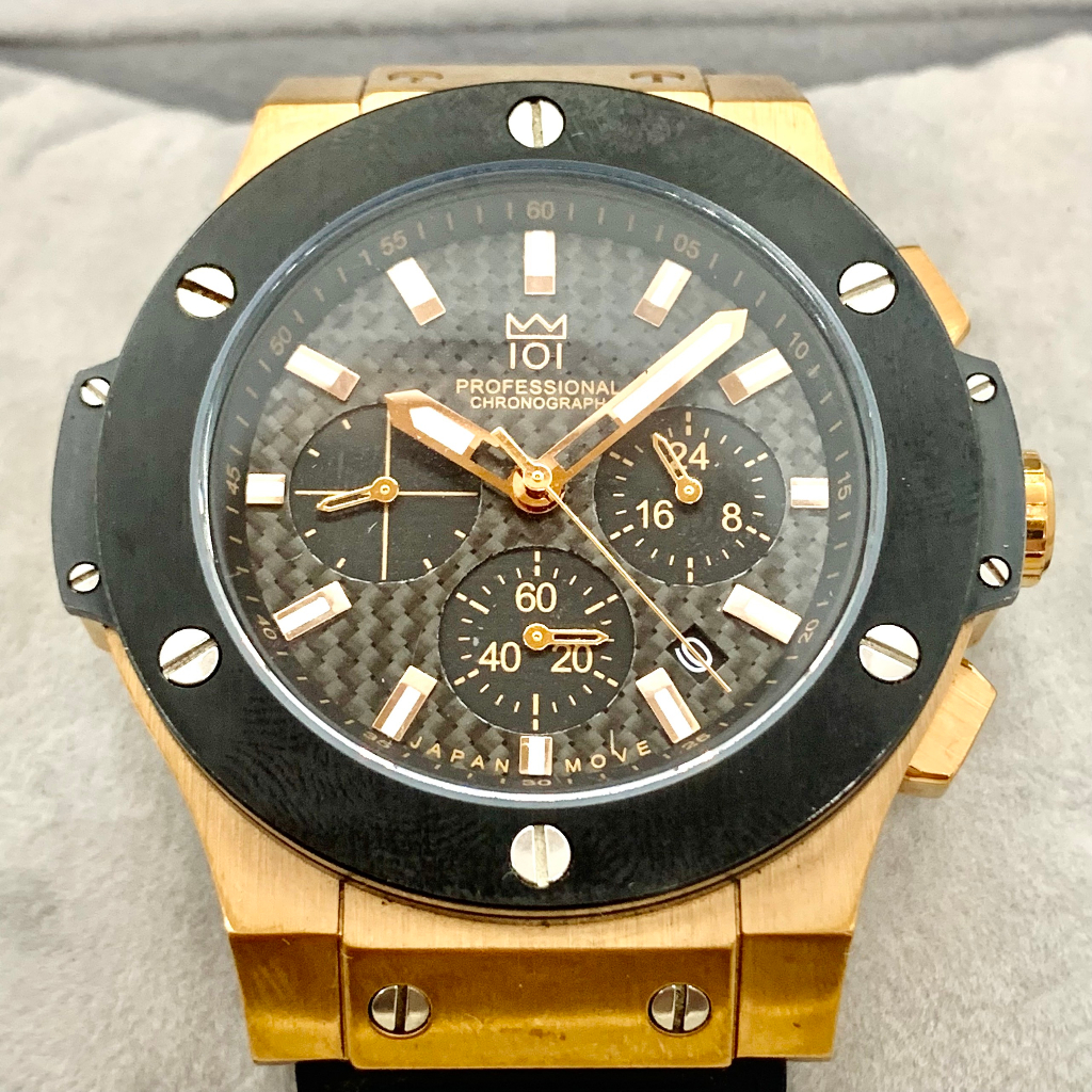 Đồng hồ 6kim nam hiệu HYAKUICHI nội địa Nhật