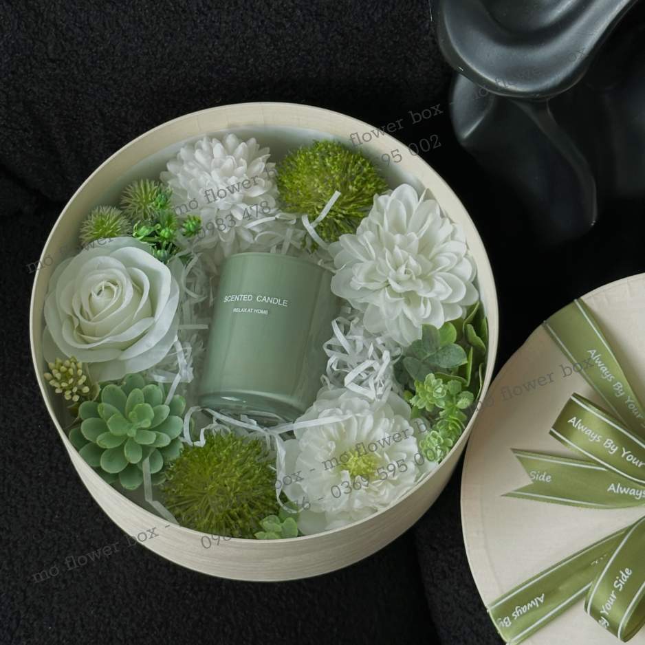 Hộp Tròn Hoa Lụa 3 Size Đường Kính 16 - 20 - 24cm - Handmade By Mơ Decor