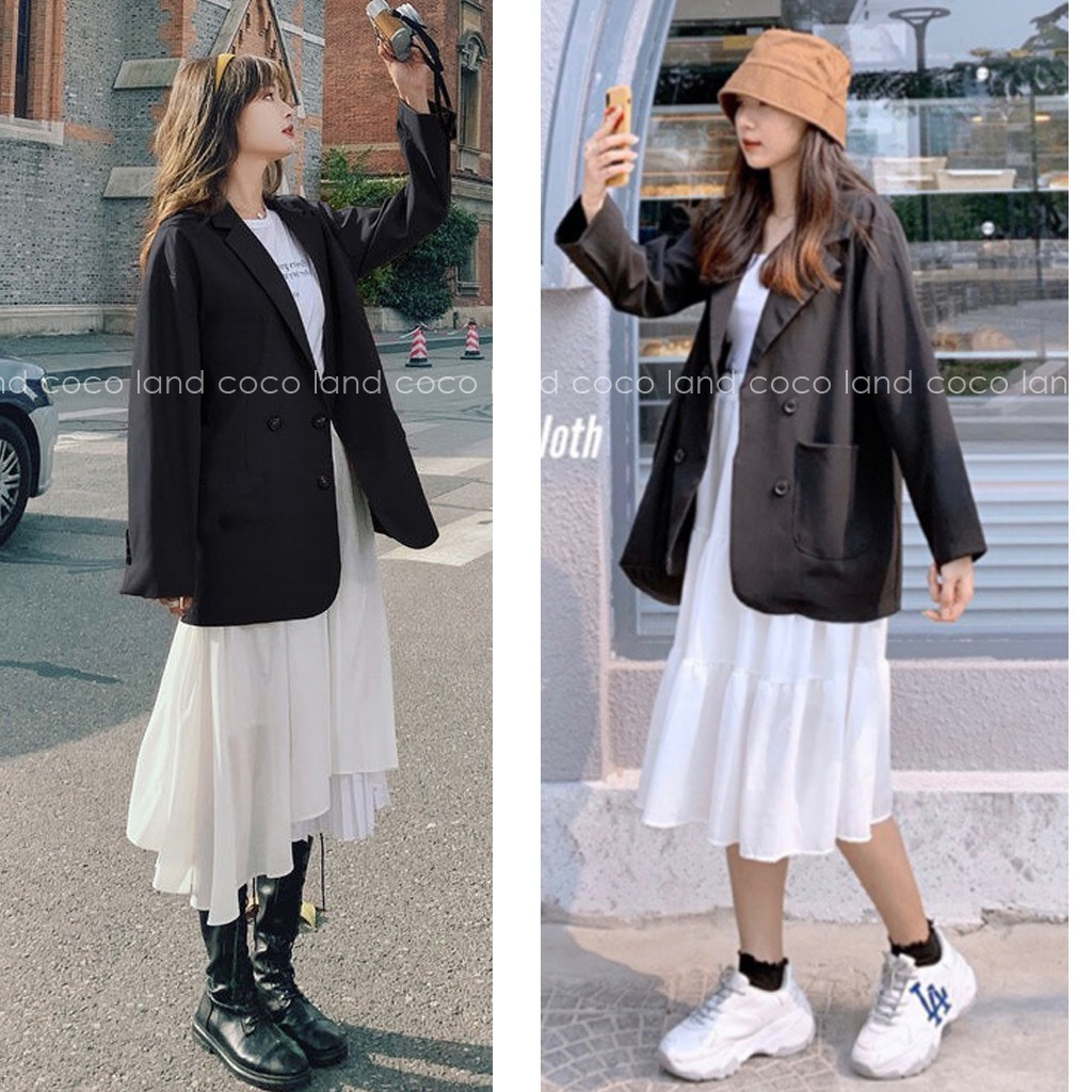 Áo Blazer tay dài màu trơn cho nữ- Áo Blazer Vest Nữ 1 Lớp Khoác Ngoài Dài Tay Nhiều Màu Kiểu Dáng Trẻ Trung | BigBuy360 - bigbuy360.vn