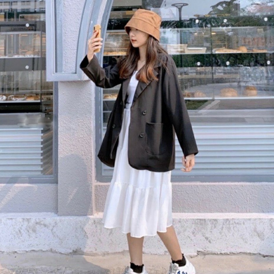Áo Blazer tay dài màu trơn cho nữ- Áo Blazer Vest Nữ 1 Lớp Khoác Ngoài Dài Tay Nhiều Màu Kiểu Dáng Trẻ Trung | BigBuy360 - bigbuy360.vn